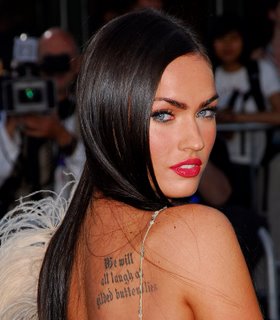 Megan Fox Back Tattoo Pic